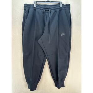 NIKE WOMEN'S PLUS 1X TECH FLEECE MID RISE WIDE LEG JOGGER BLACK FB8332-010